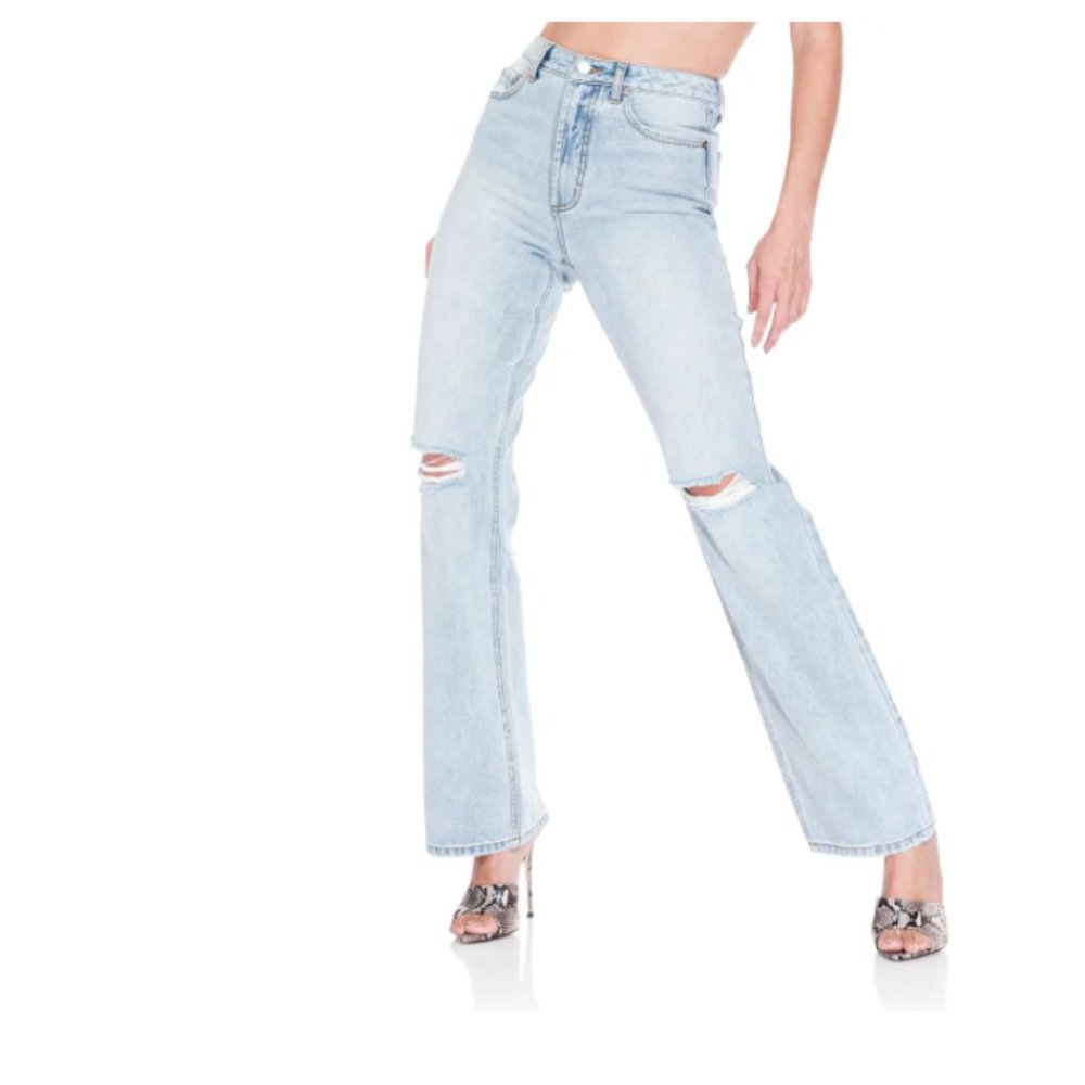 AFRM Jeans Ripped High Waist Wide Leg